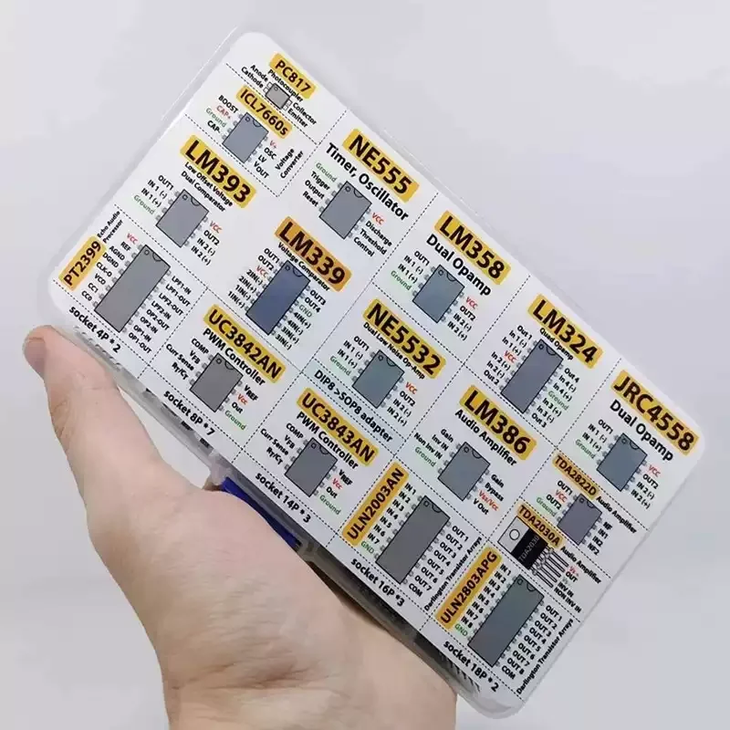 150PCS IC 칩 모듬 키트 연산 증폭기 발진기 PC817 NE555 LM358 LM324 혼합 전자 집적 회로 구성품