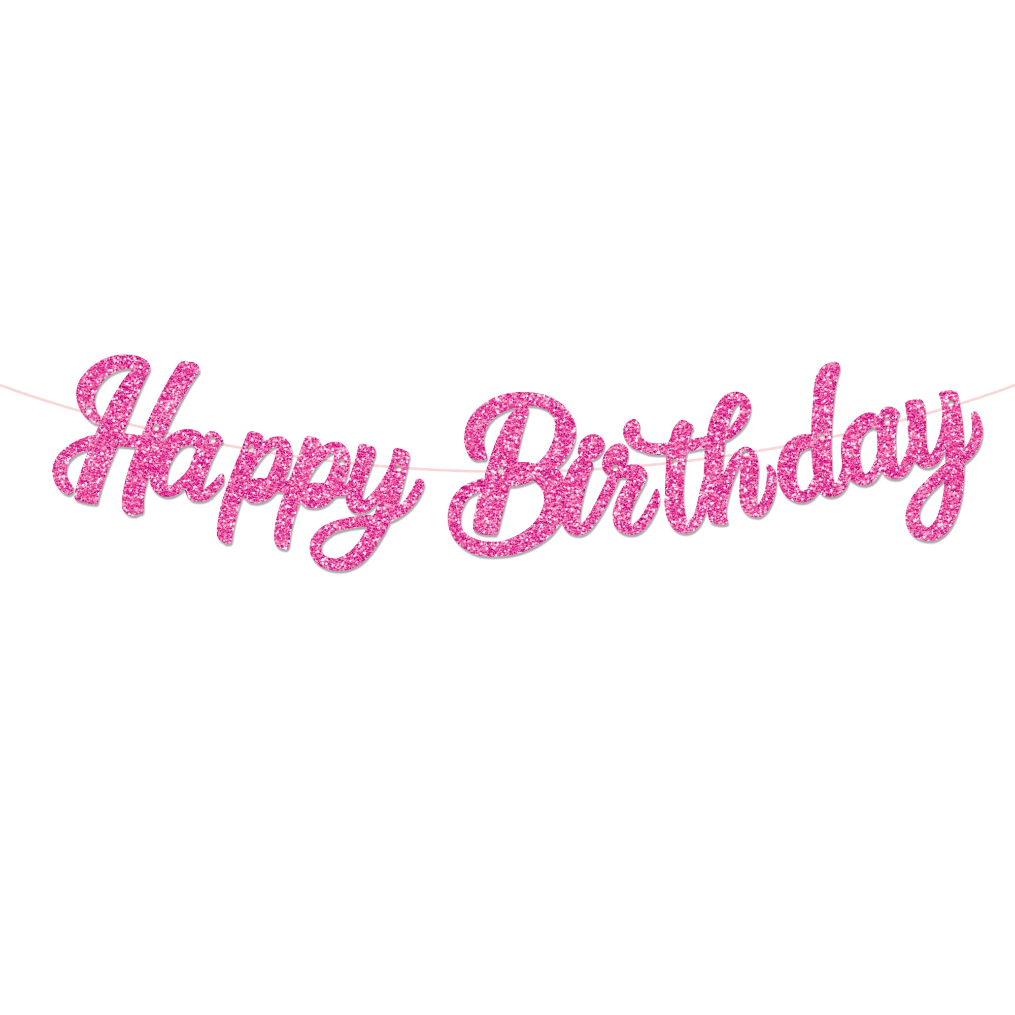 Glitzerndes hängendes Girlande-Banner mit Happy Birthday-Motiv, Wand-Wimpelkette, Flaggen-Hintergrund, Geburtstagsschild, Party-Dekoration – Detail 8