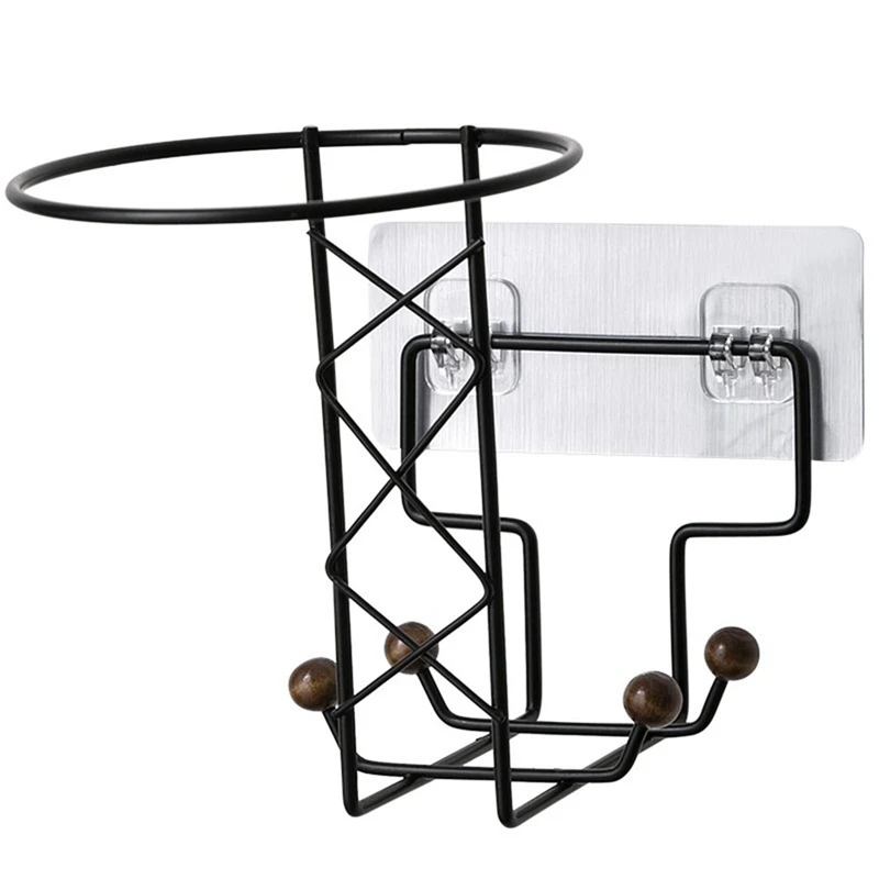 

Wall Mounted Motorcycle Helmet Holder Display Hanger Wall Hanging Rack 4 Hooks For Coats Hats Caps Punch
