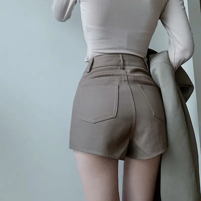 Women Vintage Korean Sexy High Waist Skinny Asymmetrical Mini Shorts Summer Trendy Y2K Streetwear Club Short Pants Ropa De Mujer