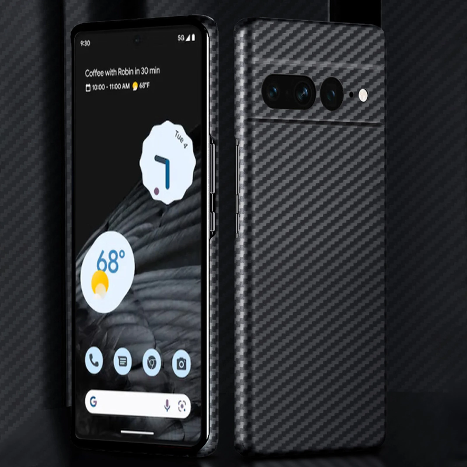Carbon Fiber Phone Case for Google Pixel 7 Pro 5G Shockproof Smartphone Case Aramid Fiber Phone Case Slim Protection Cover