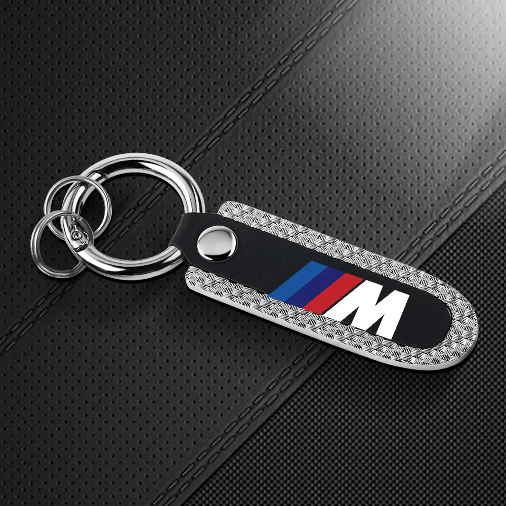 금속 가죽 자동차 M 배지 키체인 키링 키홀더, BMW E90 E92 E93 F20 F21 F30 F31 F32 F33 F34 F15 F10 F01 F11 F02 G30