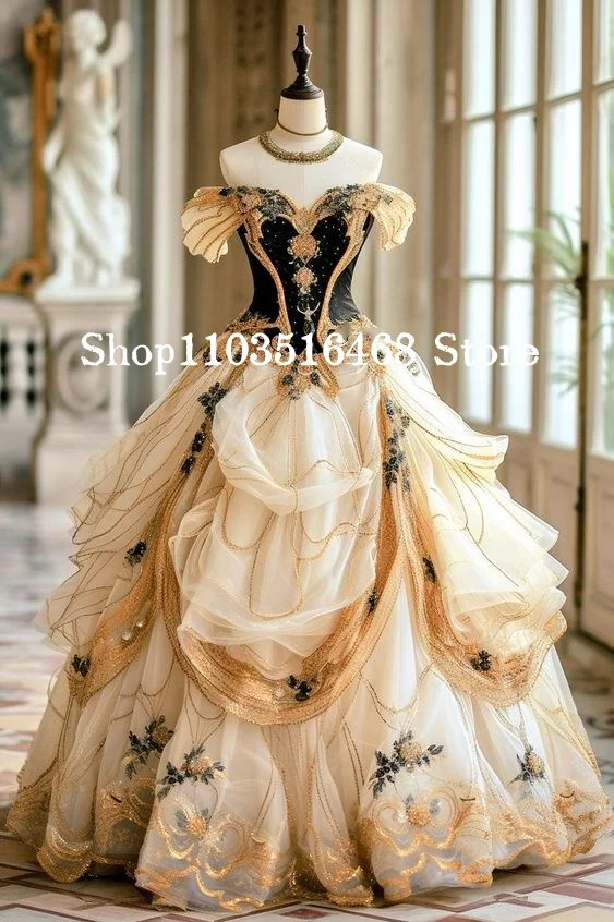 Fantasy Historical Victorian Prom Dress Elegant One Shoulder Corset Fantasy Historical Victorian Prom Dress Elegant One Shoulder Corset Corset Appliqu D Ruffles Fluffy Medieval Princess