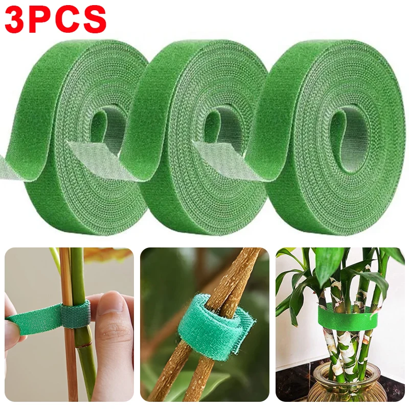 

3/1Rolls Plant Twine Ties Reusable Nylon Self Adhesive Plant Fastener Tape For Wrap Support Grape Vines Tomato Plant Accessories