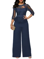 New hot selling solid color short sleeved lace jumpsuit, can be worn on the outside or inside, suitable for various occasions - Image 4