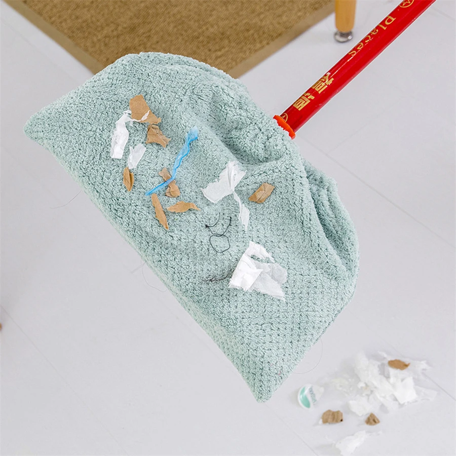 Description Picture 5 of item1pc Multi Function Coral Velvet Broom Cover Cloth Floor Mop with Reusable Microfiber Absorbent Mop Household Cleaning Accessorie