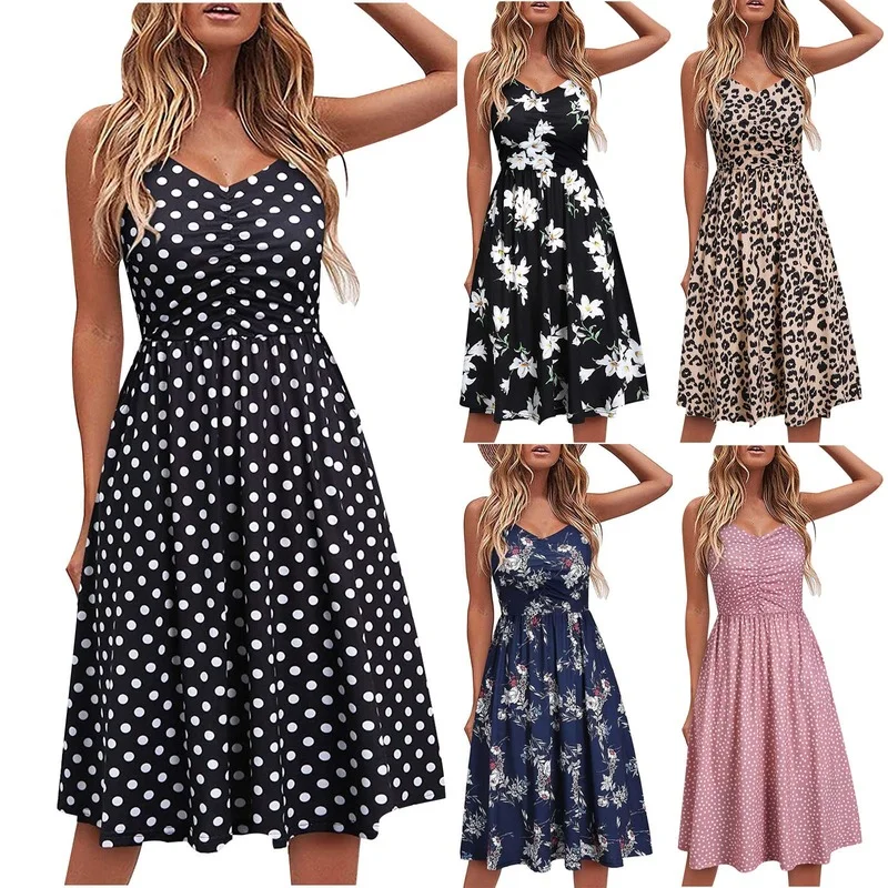 

Maxi Dresses for Women Woman Dress Suspender Skirt Breathable Printing Spring and Summer Vestidos Elegantes Para Mujer