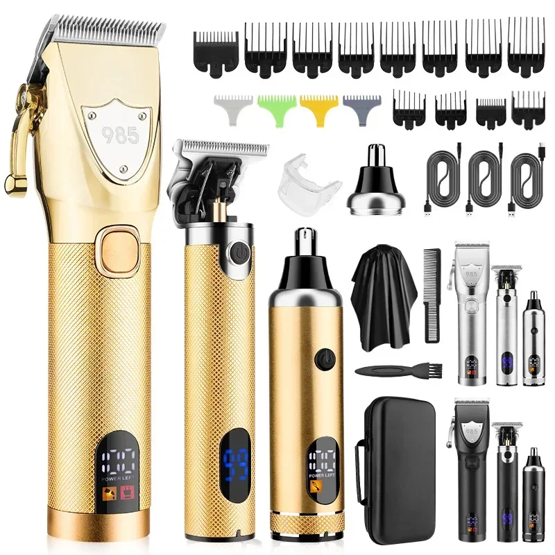 

2023 New Resuxi 985 Hair Clippers Ears Nose Hair Trimmer Set Wtih Bag Hair Cutting Machine Men's Grooming Tools