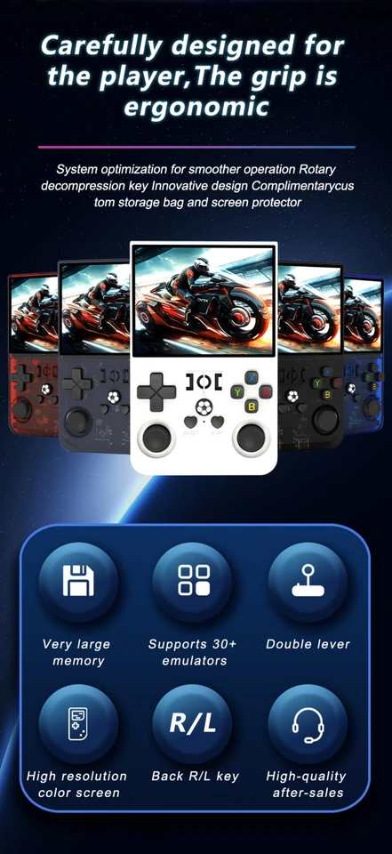 Open Source R36 PRO Retro Handheld Video Game Console Linux System 3.5 Inch IPS Screen Portable Pocket Player 128GB_voghion.com