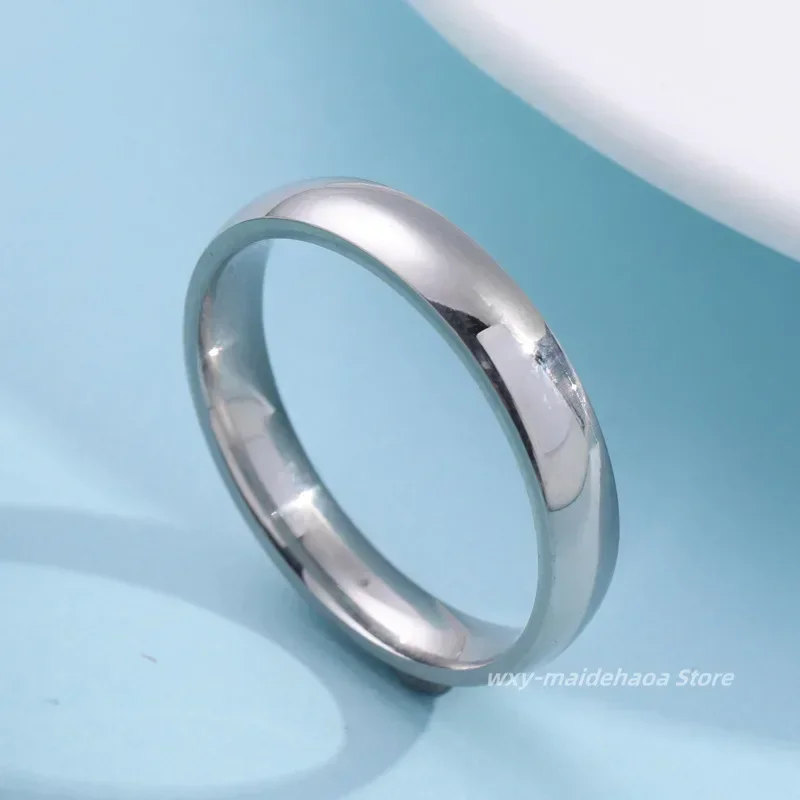 engagement rings wedding rings couple rings fashion rings fashion ring stainless steel rings finger rings metal rings 4mm Stainless Steel Ring for Women and Men Classic Couple Rings Wedding Engagement Jewelry