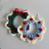 Pet Floral Edge Knitted Bib Collar Cute Adjustable Kitten Dog Cat Decoration Handmade Scarf Necklace Pet Supplies Pet Accessorie 5