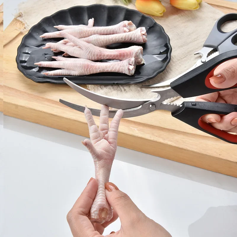 Multifunctional Stainless Steel Seafood Scissors Lobster Scissors Deli Elbow Food Kitchen Tools