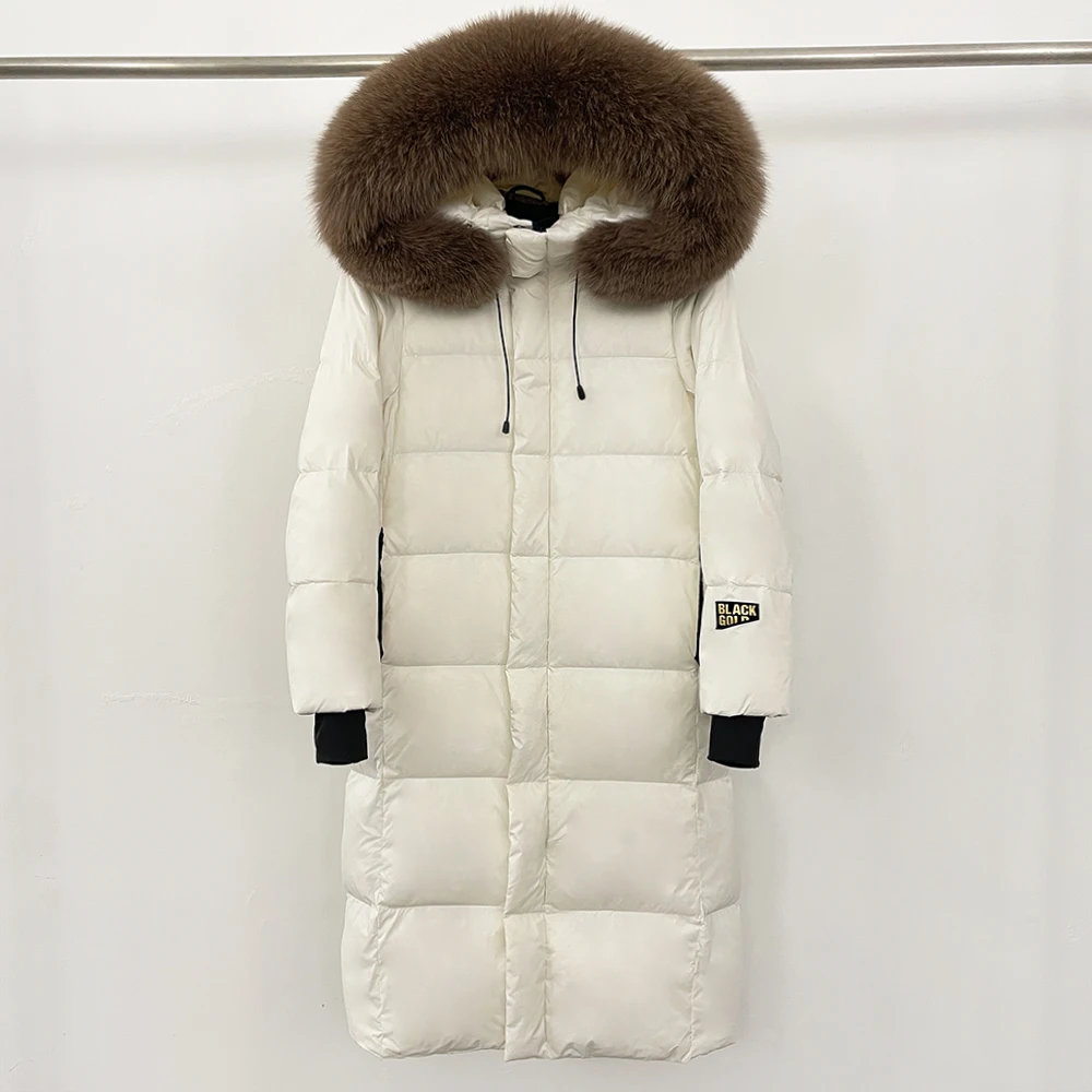 الواقع معطف الفرو شتاء جديد فوق الركبة سترة منفوخة...