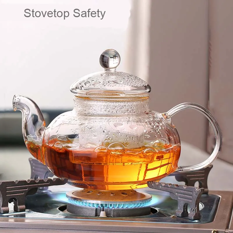 Tetera de vidrio para flores, tetera de vidrio resistente al calor para  hervir agua Pu Erh Gaiwan - AliExpress