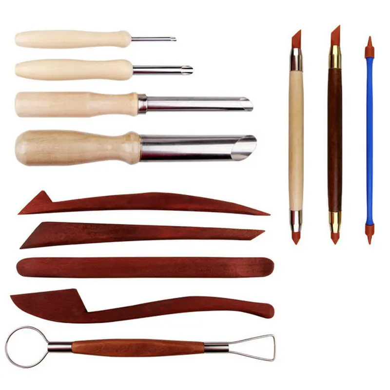 ClayToolsModelingClaySculptingToolsSetPotteryToolswithBallStylusDottingToolsRock