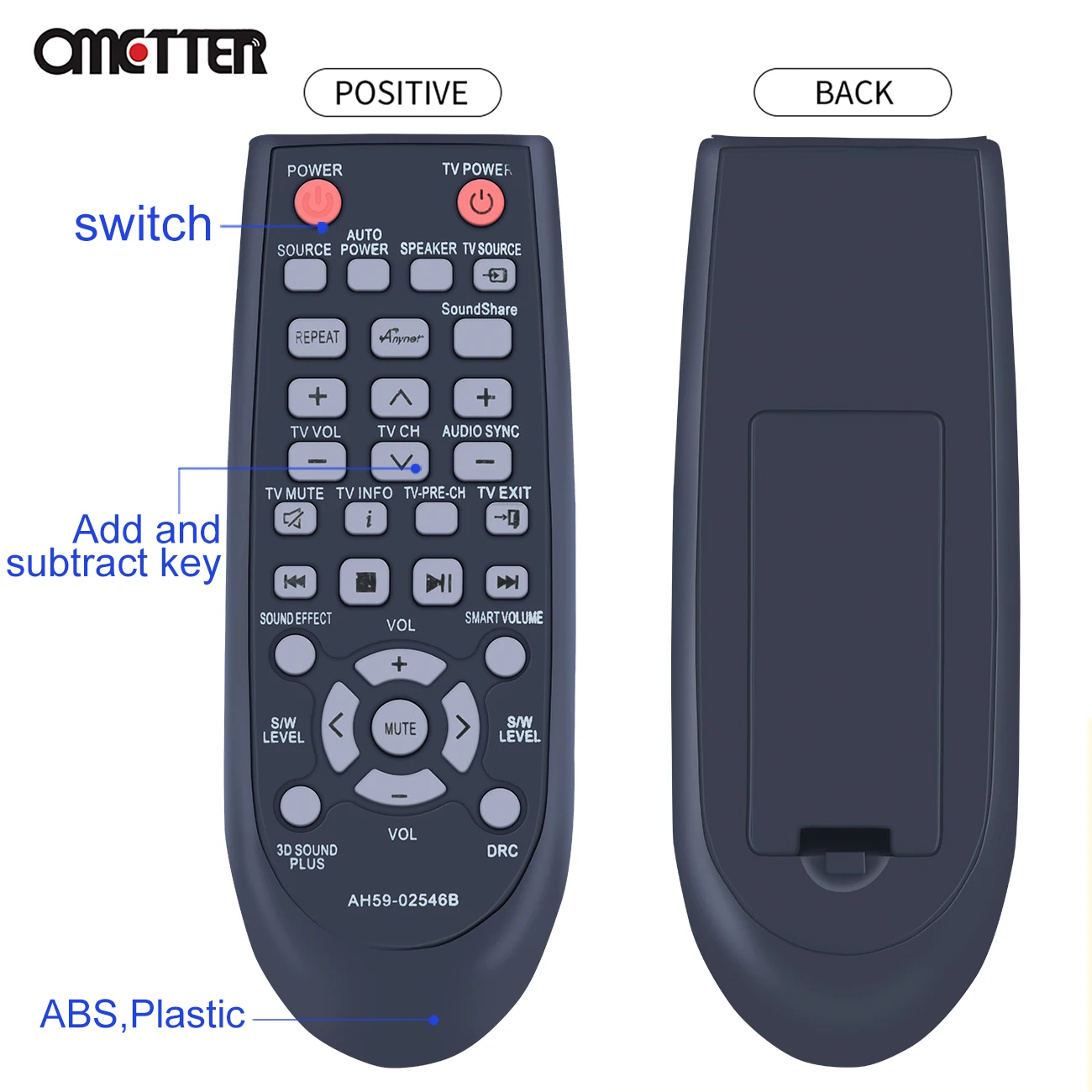 AH59-02546B Remote Control Applicable for Samsung Soundbar HW-F550 HW-F551 HW-FM55C HW-F550/ZA HW-F551/ZA HW-FM55C/ZA