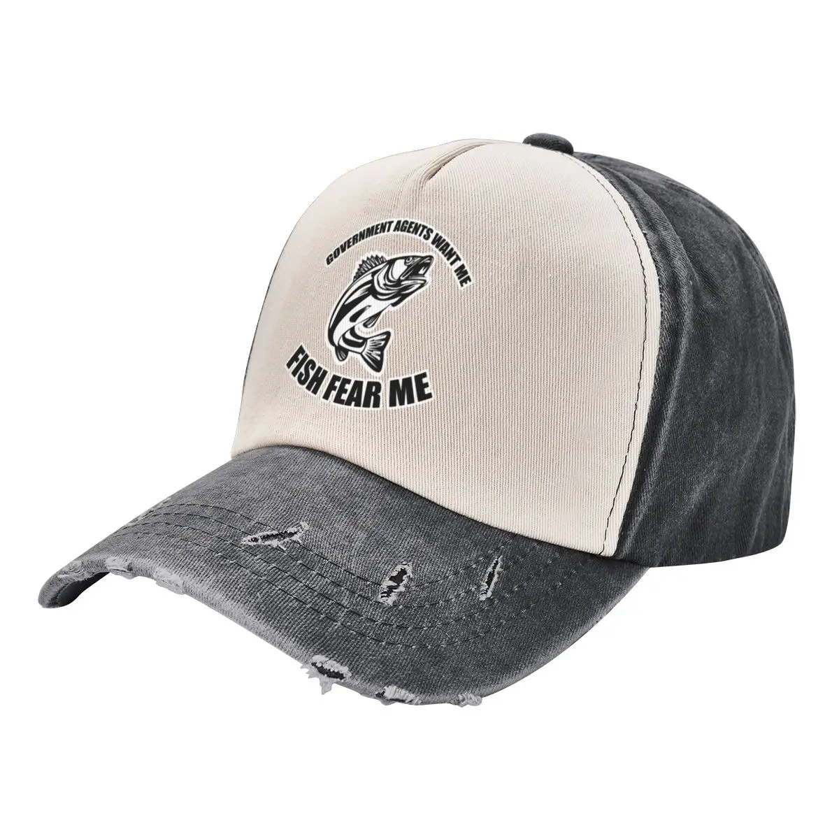 

FISH FEAR ME (INVERTED) Baseball Cap fishing hat party Hat Sunscreen Sun Hats For Women Men's