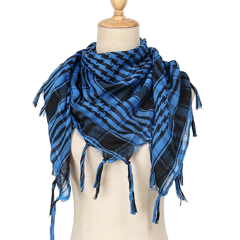 thumbnail interactive-video image 1 of Traditional Arab Shemagh Scarf Arabian Desert Neckwrap Ethnic Fringed Headcover 1 of 13