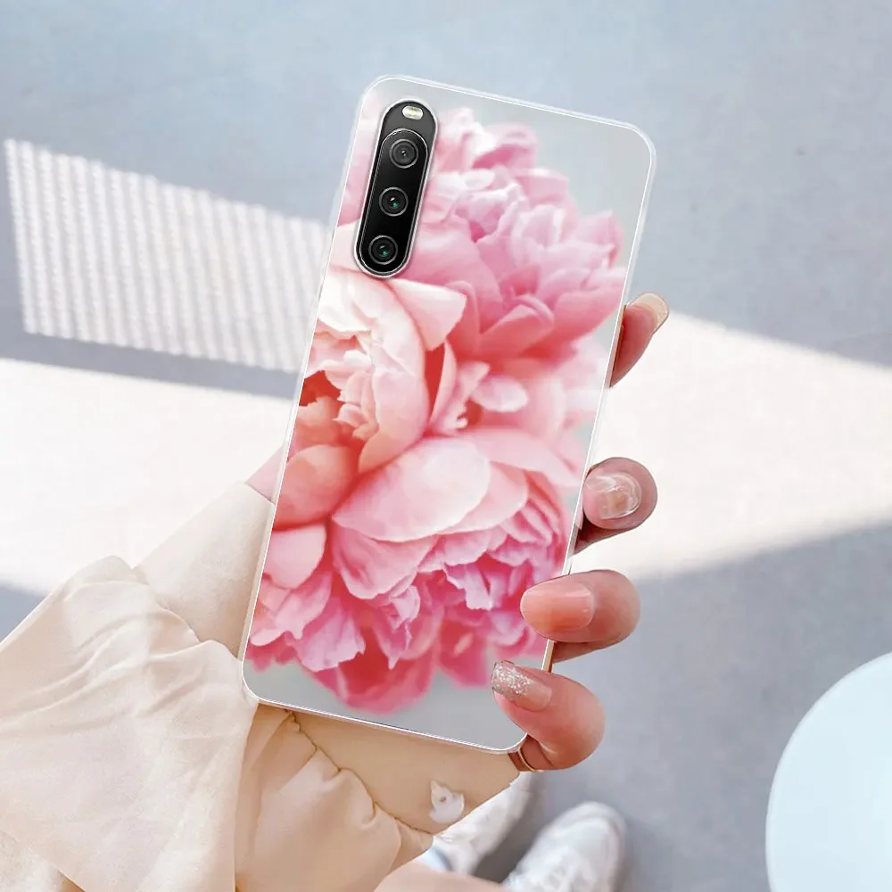 Elegant Marble Painted Clear Silicone Case for Sony Xperia 10 IV & 5 IV
