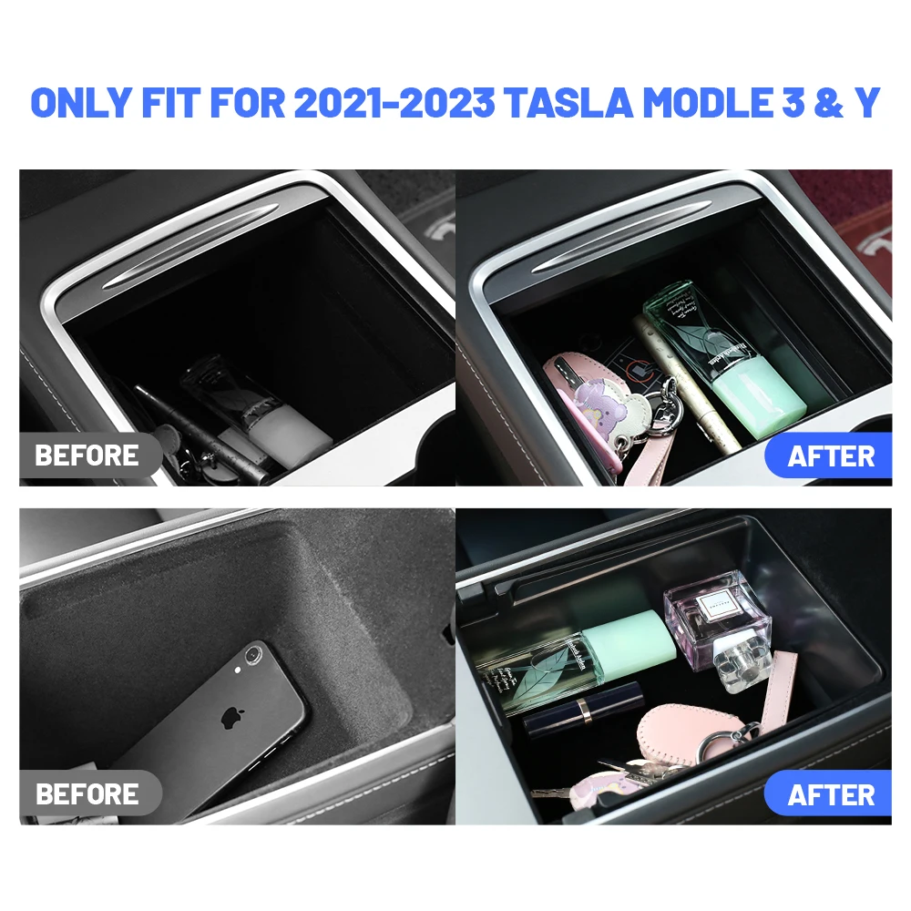 4PCS ABS Center Console Organizer Tray For Tesla Model 3 Y 2021 - 2023  Armrest Hidden Cubby Drawer Cupholder Accessories - AliExpress