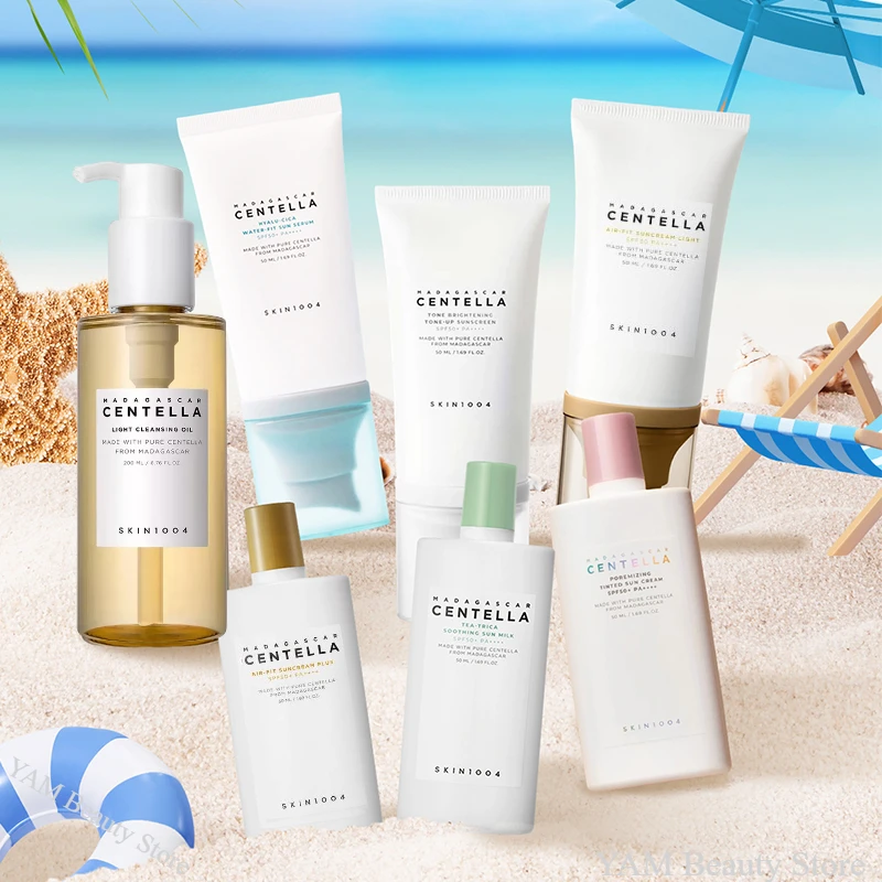 Centella skincare Face Lotion Suncreen Water-fit Serum SPF 50+ Sun Cream and Facial Cleaning Oil Moisturize Beauty Products Set
