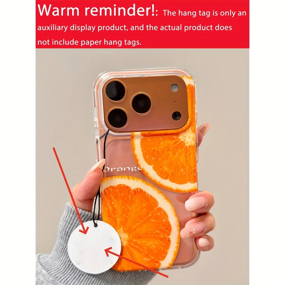 Creative Trendy Orange Fruit Transparent Soft Clear Phone Case