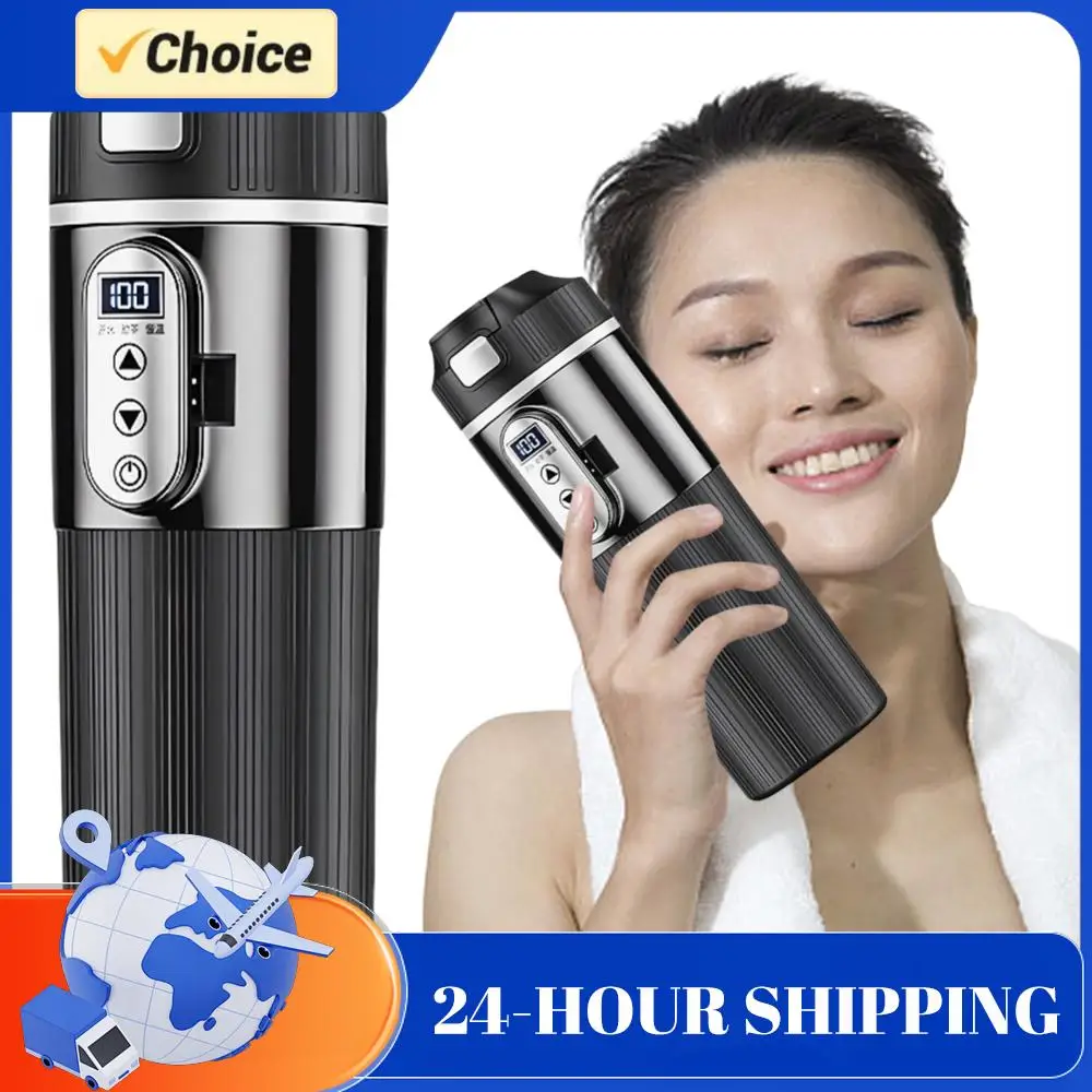 12V/24V 휴대용 차량용 히팅컵 스마트 온도 센서 차량용 히팅컵 디지털 LCD 디스플레이 스테인리스 스틸 전기 물컵