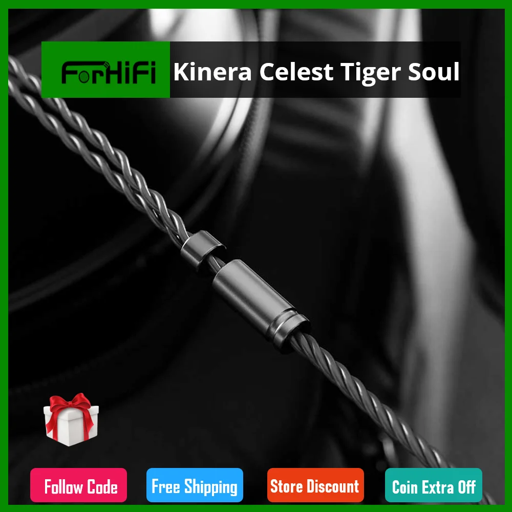 

Кабель для наушников Kinera Celest Tiger Soul, 4 ядра, цвет золото, разъем 3,5 мм, 0,78 мм, 2-контактный кабель для наушников