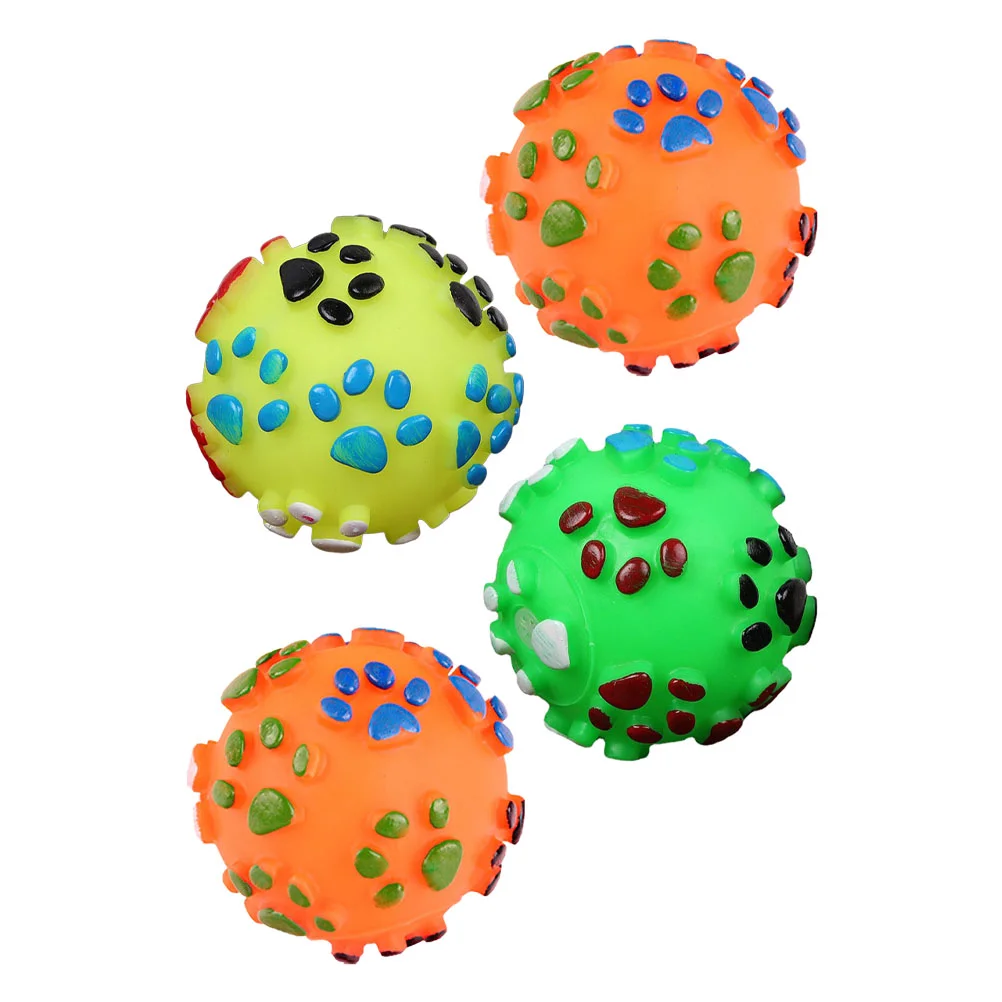 

4 Pcs Pet Dog Vinyl Ball Cleaning Toys Puppy Supply Molar Bite Bite-resistant Adorable Chew Wear-resistant