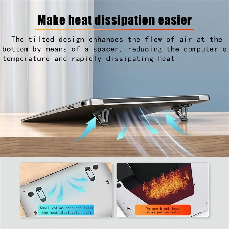 Portable Laptop Stand For Apple Macbook Air Huawei Matebook Redmibook Adjustable Bracket Mini Legs Radiating Stand Laptop Holder For Laptop Stand Laptop Riser Stand Laptop Mount