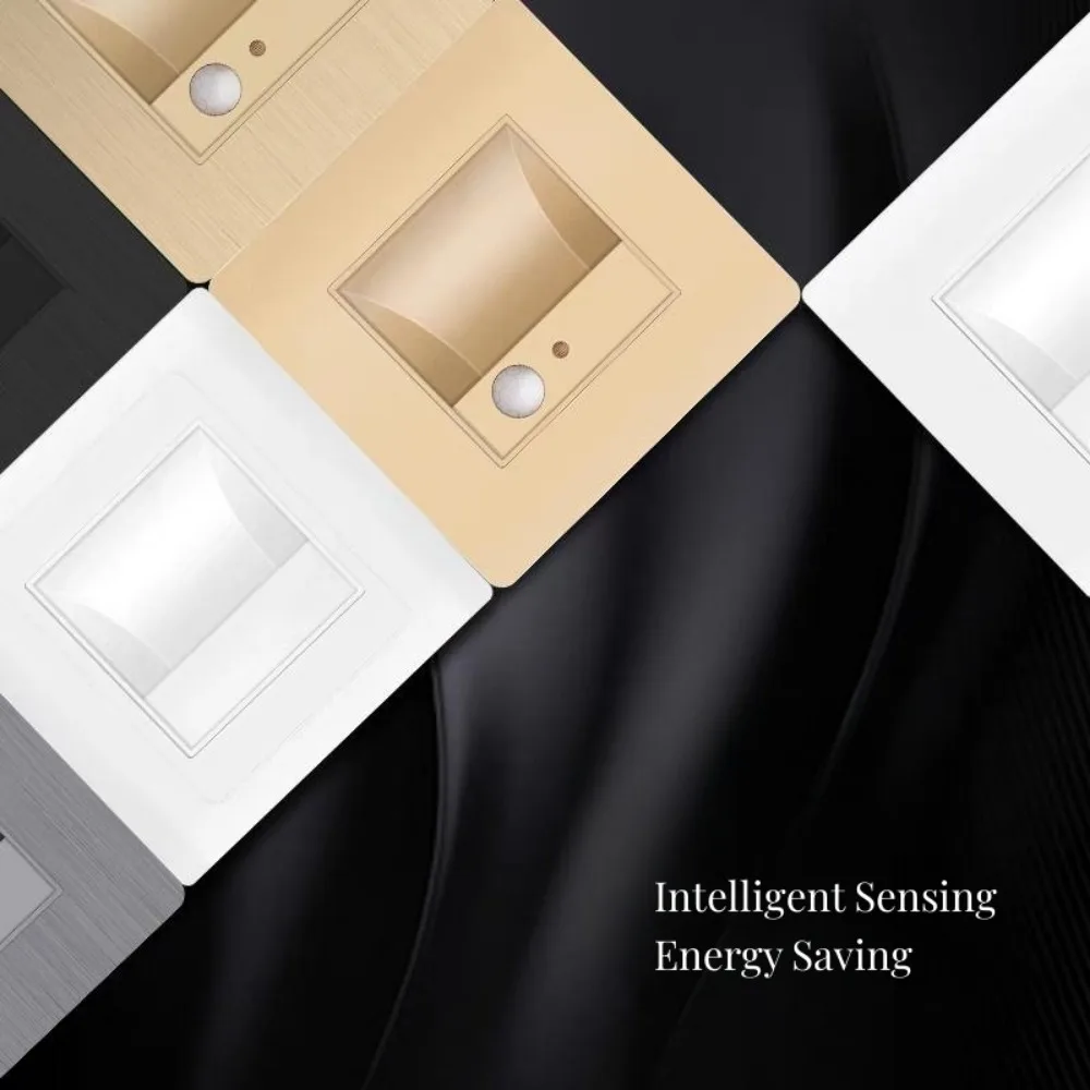 Indoor Outdoor Wall Light Footlights Night Lights Household Square Sensor Staircase Aisle Night Light Recessed Footlights