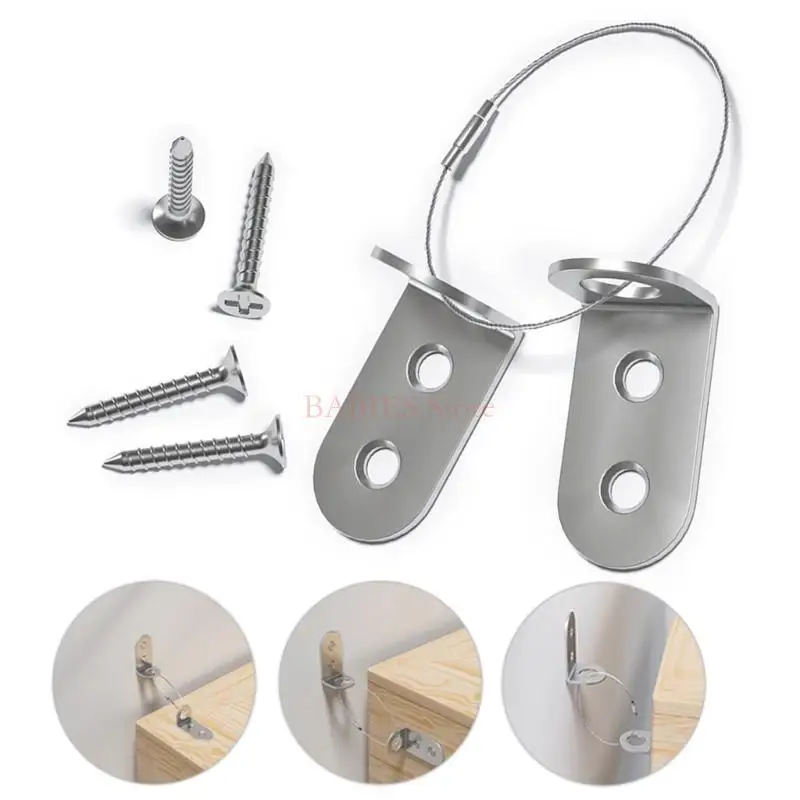 

C9GB Heavy Duty Child Furniture Stabilizers Wall Mounted Child Furniture Safety Straps Easy InstallationConcealed Fixings