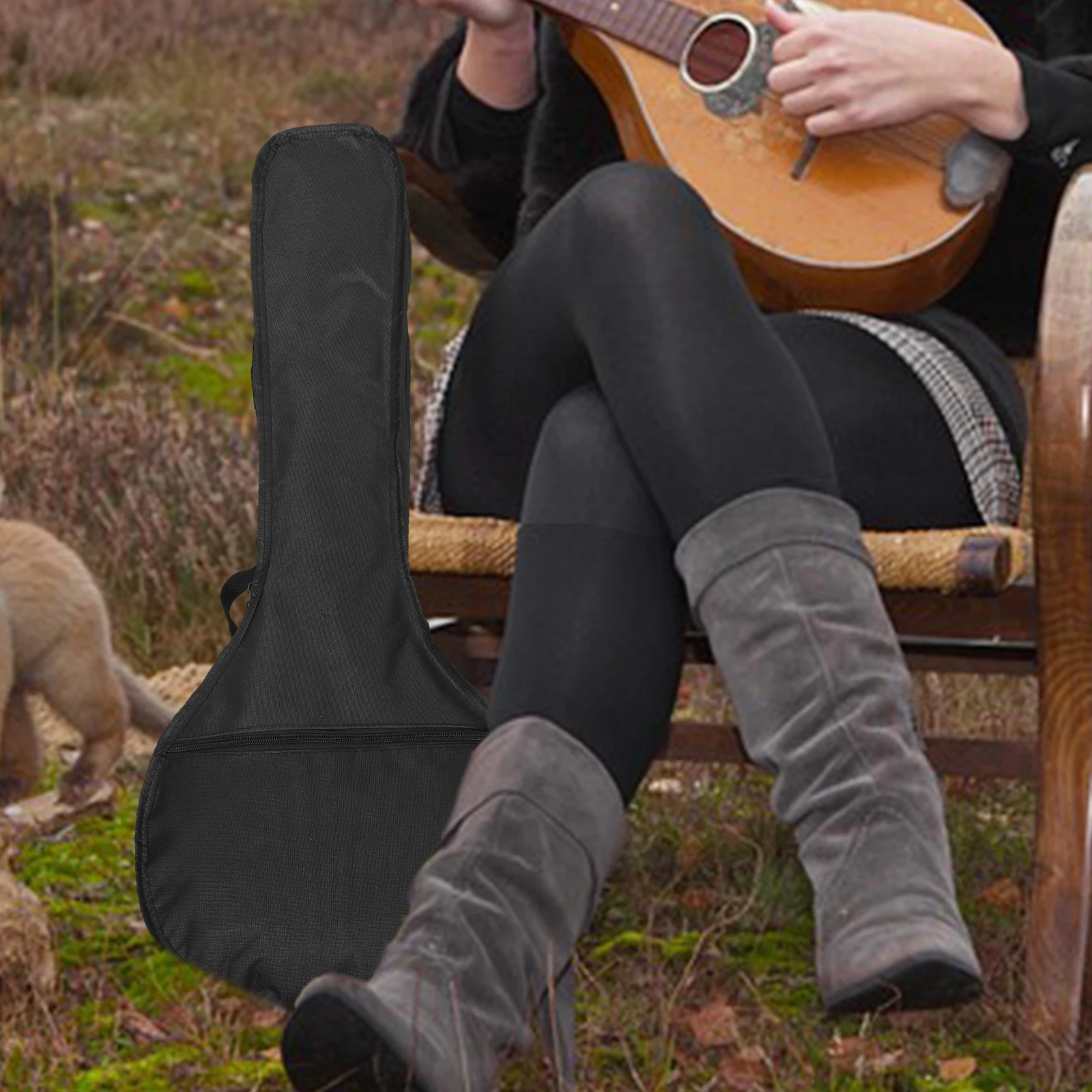 Mandolin Storage Bag Oxford Cloth Mandolin Storage Bag Waterproof Oxford Gig Bag Guitar Case Backpack Shockproof Thicken Musical Instrument Case