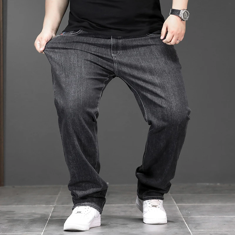 Large Size 6XL 7XL 8XL Denim Jeans Men Long All Season Straight Loose Oversized High Quality Business Casual Fatty Male Jeans 4