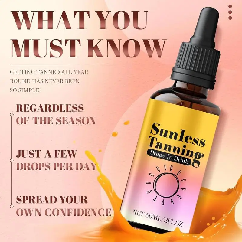 60ml Sunless Tanning Drops Self-Tanning Nourishing Tan Enhancer Drops Moisturizing Bronzing Tanner face body Self Tanning