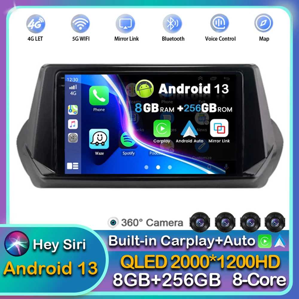 

Android13 For Peugeot 2008 II 2 2019 2020 2021 Car Radio Multimedia Video Player Navigation GPS No 2din DVD wireless Carplay DSP