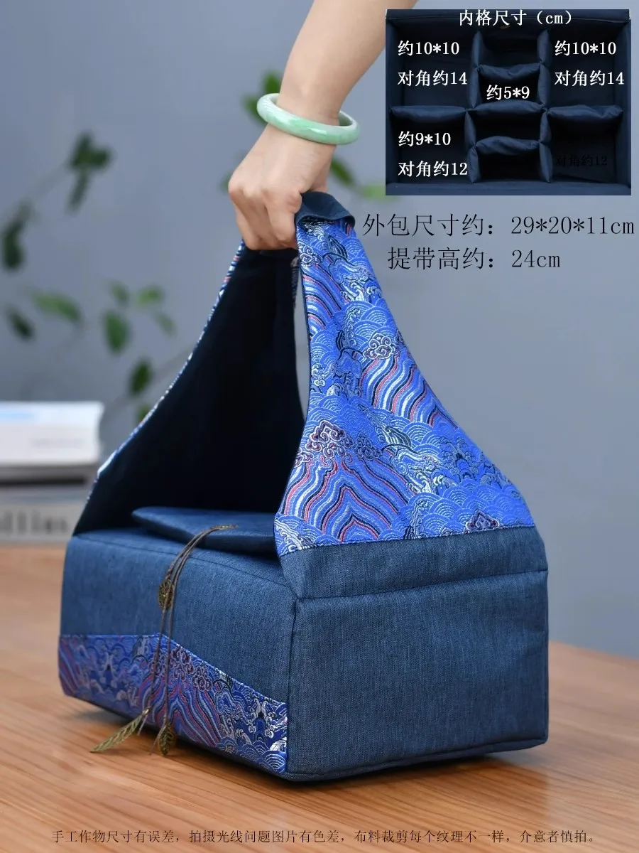 Portable Travel Tea Set Bag, Thickened, One or Two Pots, Sixty or Eighty Cups, Teapot Storage Cloth Bag