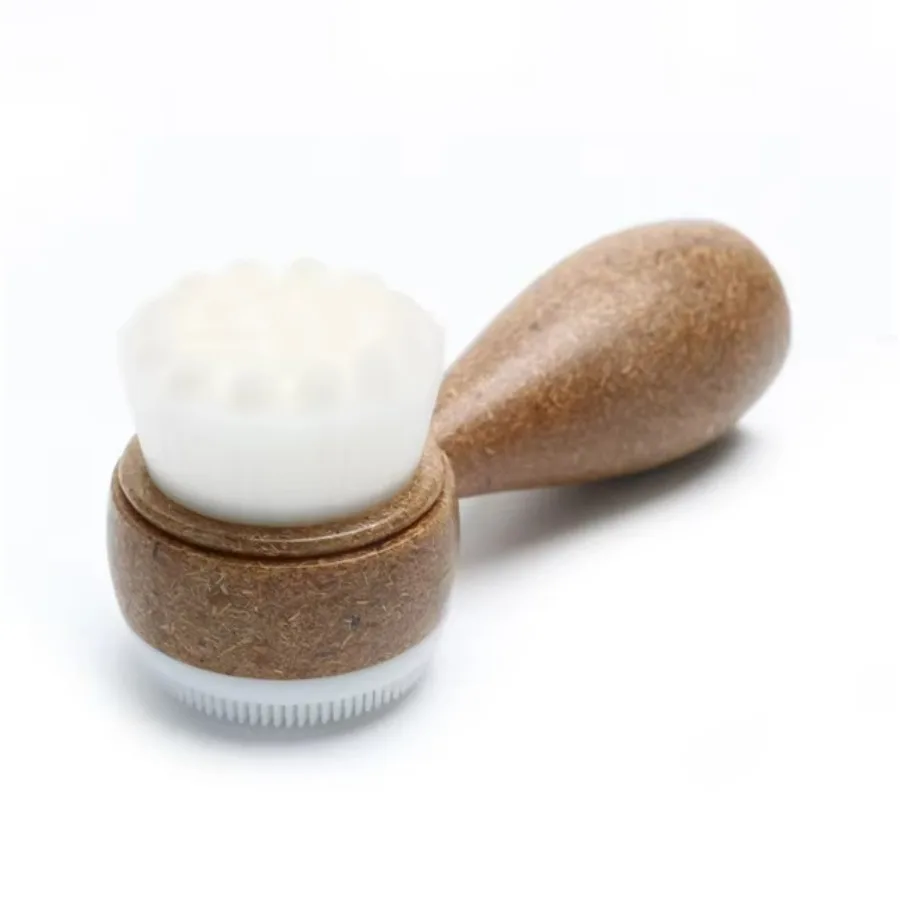 2-in-1 Double Sided Wooden Face Brush For Deep Pore Cleansing Gentle Exfoliation Remove Blackheads Dead Skin