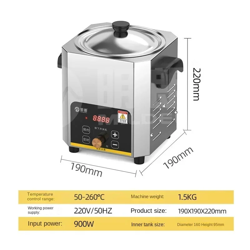 220V Professional Egg Frying Machine Constant Temperature Electric Deep Fryer for Noodles Shop with 16cm Diameter