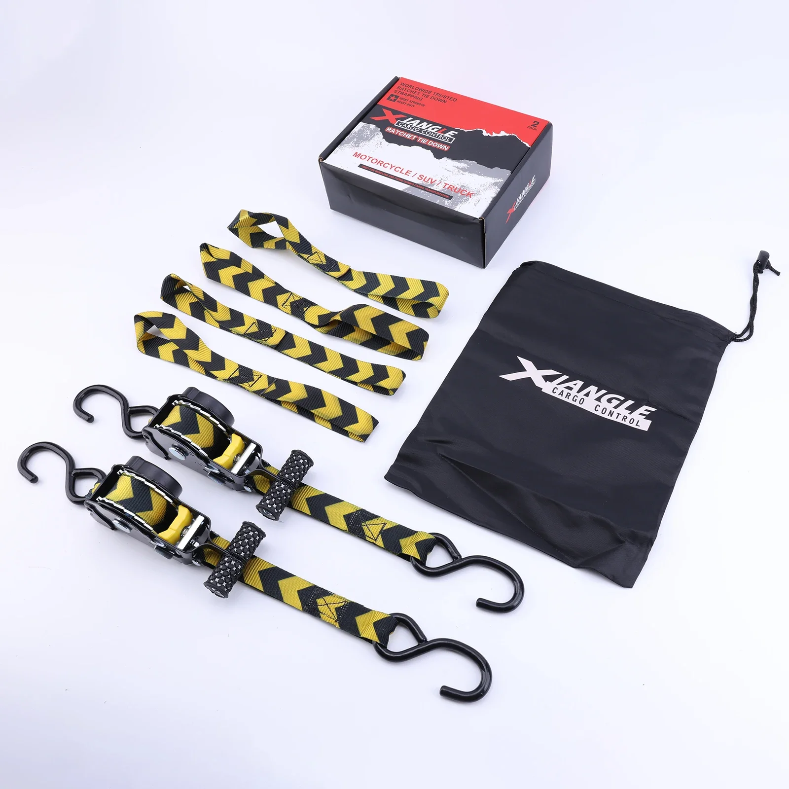 Heavy Duty Polyester Retractable Ratchet Straps for Truck Cargo