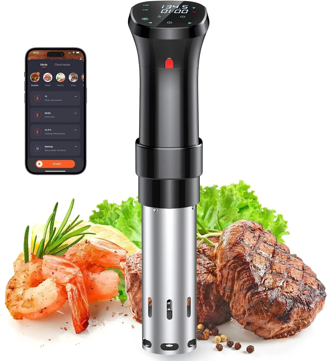 

Vide Machines,Joule Sous Vide Cooker 1100W, Wifi Connect App Control with Recipe Ultra-quiet Fast-Heating Immersion Circulator T