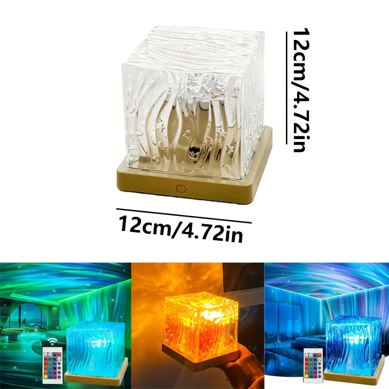 16 Colors RGB Aurora Crystal Light Touch&Remote Control USB LED Night Light Projector Dimmable for Party Home Office Decor Lamp
