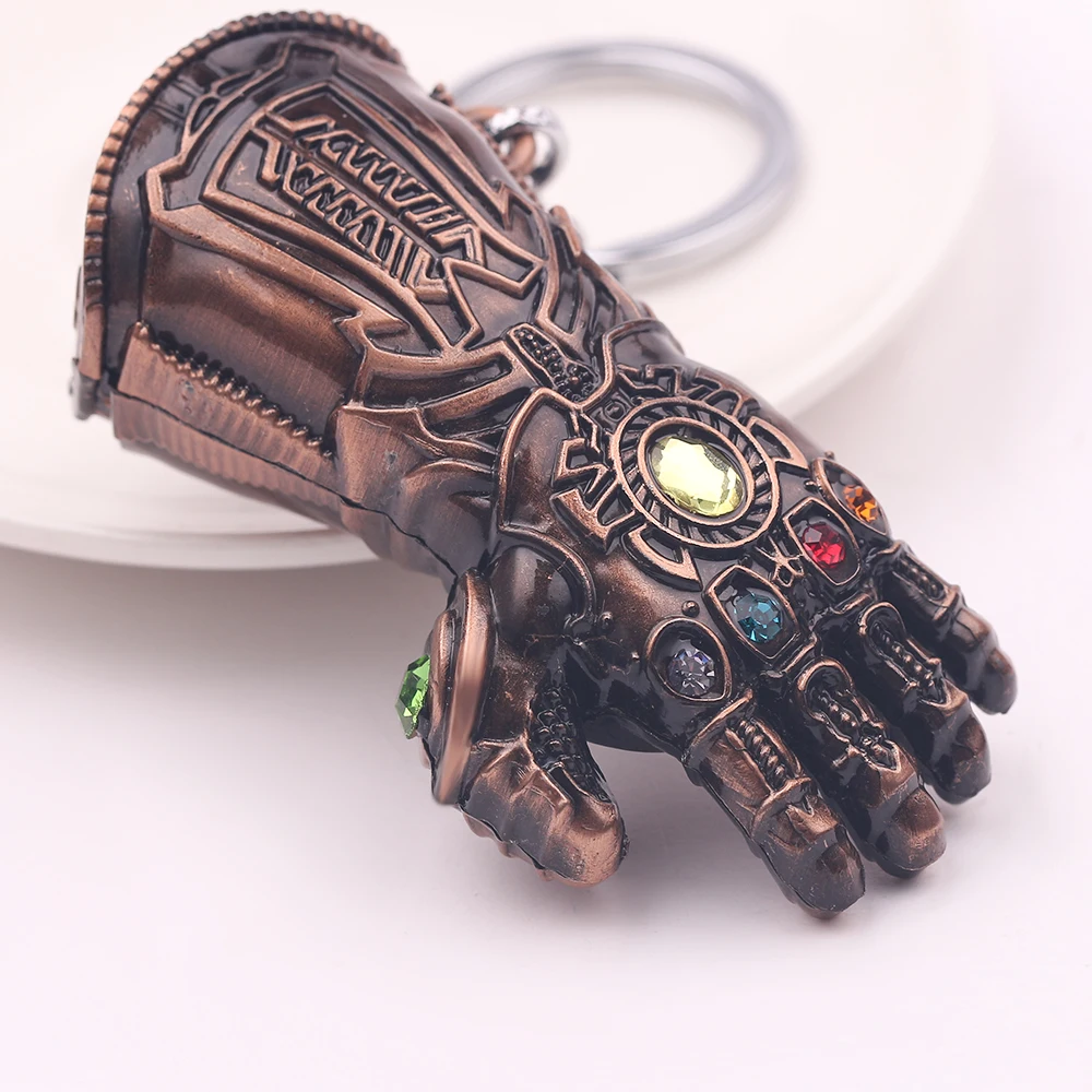 Avengers Thanos Infinity Stones Gloves Bottle Opener KeyChain Marvel Jewelry Infinity Gauntlet Keyrings Backpack Key Holder