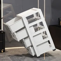 13.78 Inch Wide Drawer Storage Cabinet,3-6 Tier Rolling Mobile Organizer with Wheels,Gray/Brown Options for Living Room/Bedroom 5