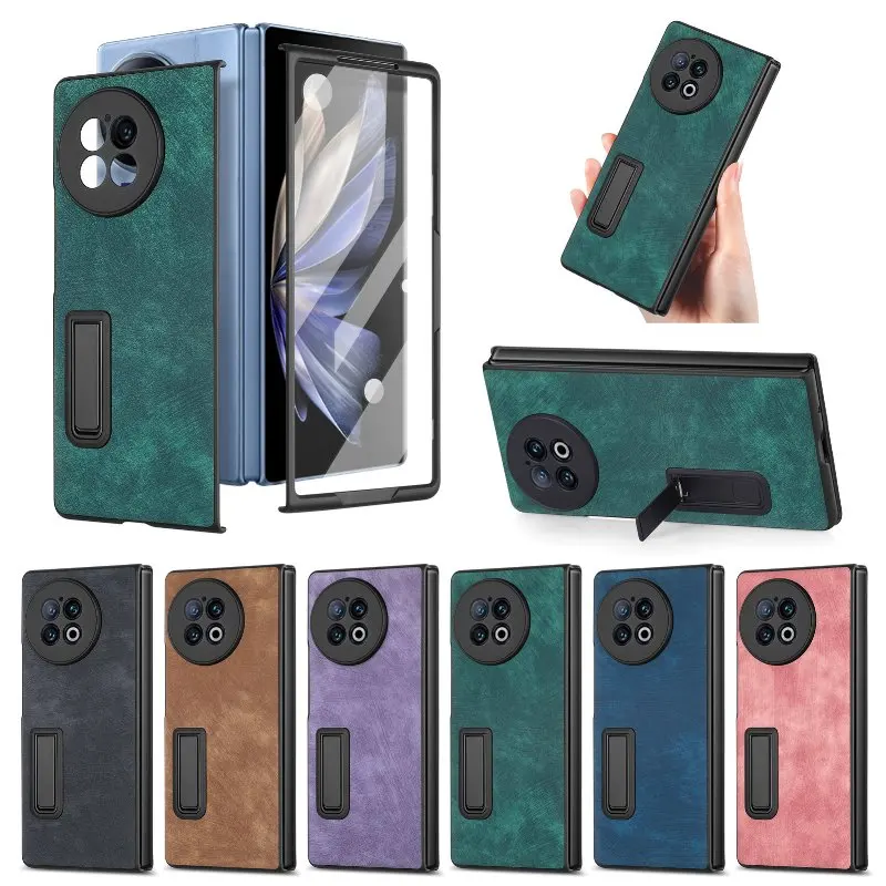 Il Supporto Posteriore Piega Cover Per Vivo X Fold 2 Protezione Completa Antiurto Anti-Goccia Finestra Vista Tempera Custodia In Vetro Flip Phone