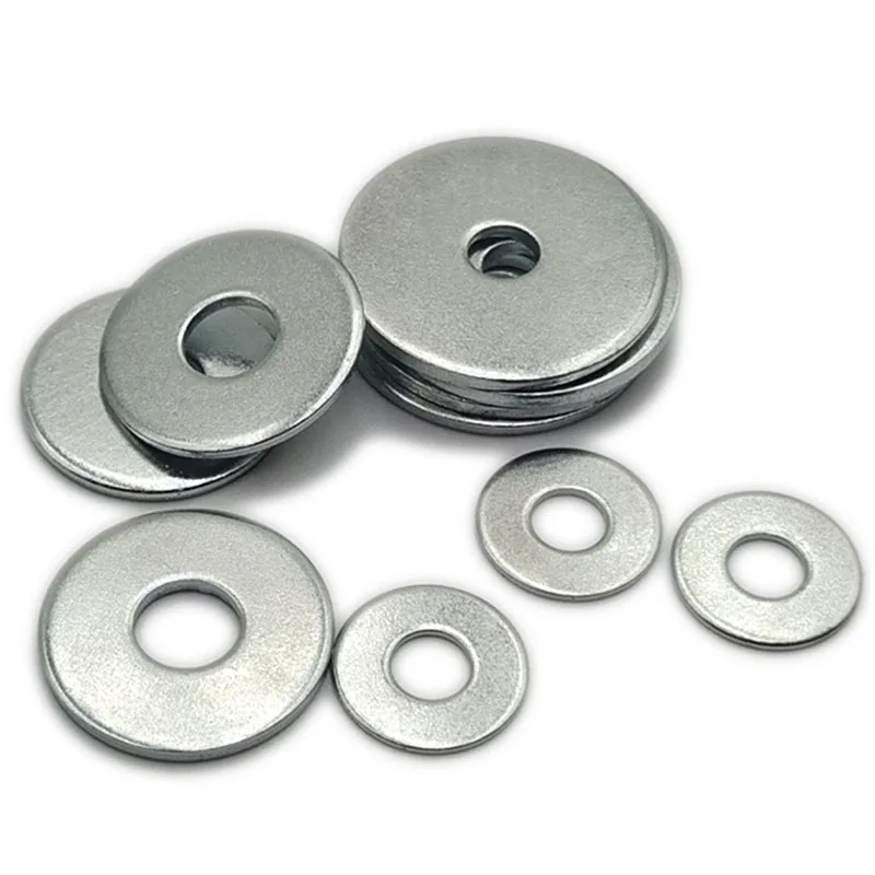 Carbon Steel Washers 5~100PCS Washers M2 M3 M4 M5 M6 Flat White Zinc Plated