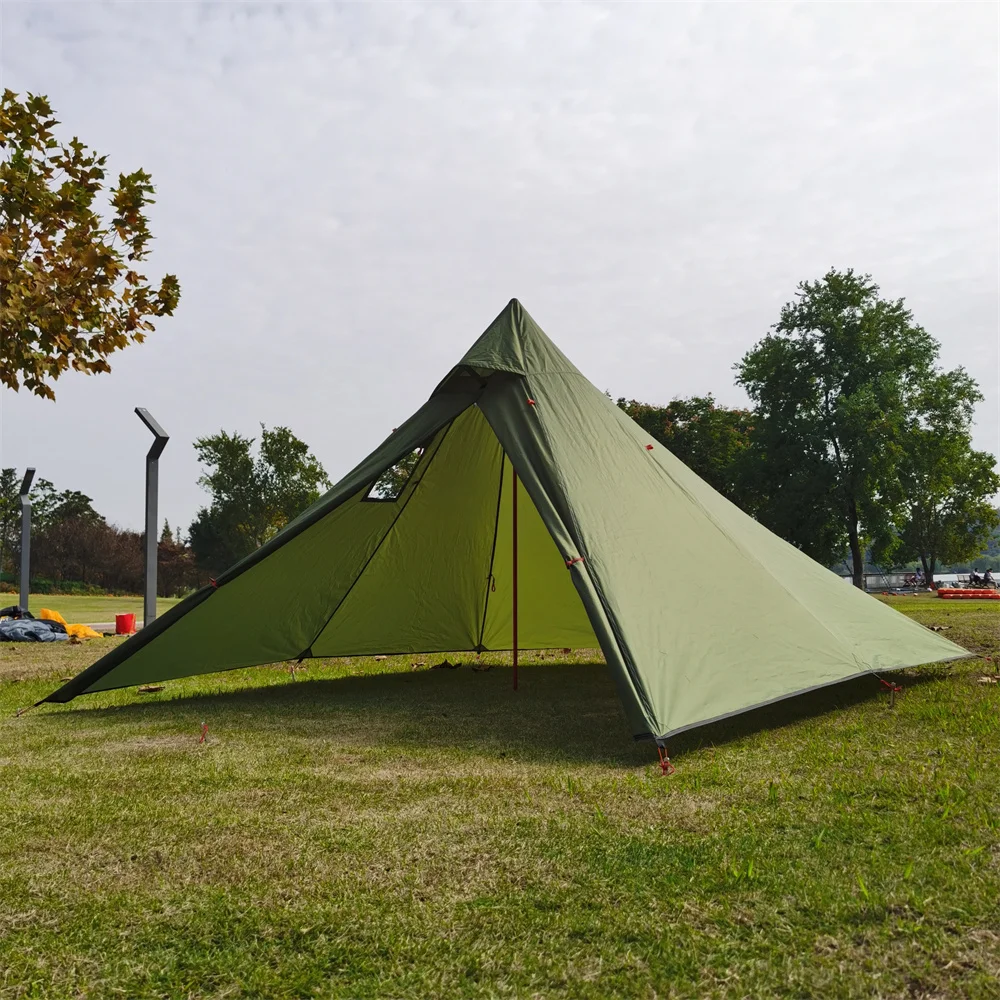 ao ar livre quadrilateral pirâmide tenda ultraleve barraca de acampamento xadrez estações mochila tenda com furo chinmey