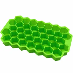 Honeycomb 37-Cell Cube Ice Tray Maker (Lidless) (1pc green)