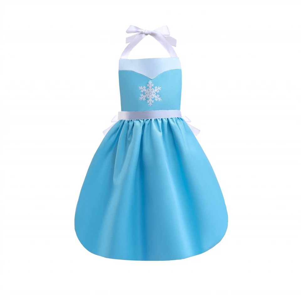 2022 Cartoon Mother Kids Princess Handicraft Art Picnic Outdoor Occasion Sling Apron for Girls Fairy Elsa Anna Princess Costume 2
