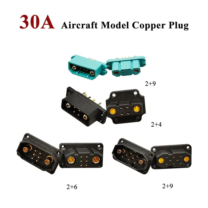 30A 500V Copper Aircraft Model Plug 2+4 2+6 2+8 2+9 Male Female Power ...